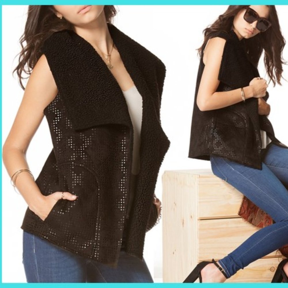 Black Sherpa Stylish Vest